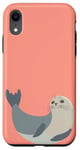 Coque pour iPhone XR Motif phoque rose corail idiot pour les amateurs d'animaux cool