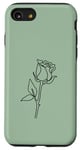 Coque pour iPhone SE (2020) / 7 / 8 Rose noire abstraite dessin minimaliste Line Art