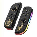 Med RGB-belysning Nintendo switchJOYCON är kompatibel med original fitness Bluetooth kontroller NS-spel vänster och höger små handtag black gold