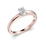 Festive Selena oval enstens diamantring rosevitguld 0,30 ct 683-030-PV 18-683-030-PV-HSI1