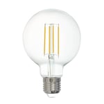 Eglo Connect.z Ampoule LED E27 connectée, G80, ZigBee contrôlable par appli et commande vocale, intensité variable, blanc neutre, 806 lumens, 6 W, transparent, design vintage