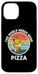 iPhone 14 Retro Bee The World Needs More Pizza Retro Pizza Lover Case