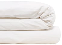 Calvin Klein Housse de Couette Moderne en Coton uni 1 pièce, Taille Double, Coton Modal 170 g/m² (Blanc)