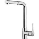 Kitchen Sink tap Made of Brass with a Pull-Out spout from Smeg Universal - Satin Nickel - MID1NS