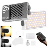 Zhiyun CINEPEER CM25 Lampe Vidéo 25W, Lumière de Caméra Portable Bicolore, Mini Lumière LED pour éclairage Photo et Vidéo, Ventilateurs Intégrés, Charge Rapide PD, 14000 Lux@ 2700K-6200K, IRC