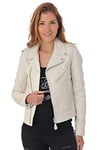 Schott NYC Femme Lcw1601d Blouson Cuir, Blanc (Off White), L EU