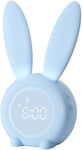 YONGYAO Reveil Lapin Réveil Lumineux pour bébé reveil pour Enfant avec Motif de Lapin Mignon pour Filles Réveil de la lumière Réveil Fonction Snooze Aimant Installation Timed Lapin Horloge Bleu