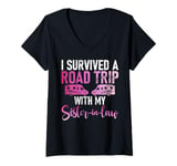 Womens I survived a Road Trip with my Sister in Law V-Neck T-Shirt