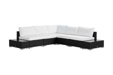 Loungegrupp Bahamas 5-sits 2 Avslut - Svart Loungeset & loungegrupp Vit,Svart Comfort Garden