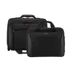 WENGER Potomac Ensemble de 2 Bagages pour Ordinateur Portable 17 Pouces, Sacoche Amovible pour Ordinateur Portable 15 Pouces, 23 l, Femmes Hommes, Bureau Affaires Voyages, Noir, 600661