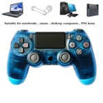 HALASHAO PS4 Controller Camouflage, PS4 Controller for Playstation 4, PS4 Wireless Bluetooth Game Controller Joystick Gmaepad with high precision touchpad,Transparent Blue,snowflake