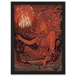 Artery8 You Light my Fire The Temptress Concept Art Artwork Framed Wall Art Print A4