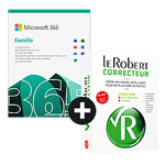 Pack Microsoft 365 Famille - 6 utilisateurs - Abonnement 1 an + Le Robert Correcteur - 1 poste - Licence perpétuelle
