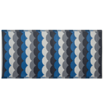 Tapis d'Extérieur Bleu Gris et Noir en Polypropylène Motif Vagues pour Terrasse