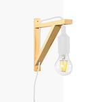 Barcelona LED LN123-B Applique murale nordique avec équerre en bois et pendentif en silicone pour douille E27, couleur blanche