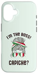 iPhone 16 I'M THE BOSS! CAPICHE? Italian Woman Messy Bun Italy Meme Case