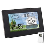 Station Meteo Avec Capteur Exterieur,Station Meteo Thermometre Hygrometre Interieur Et Exterieur Avec Capteur Led Ecran Tactile,Horloge Numerique Avec Calendar Ecran Lcd Retro-Eclairage