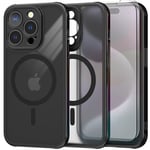 Giolus Magnetic for iPhone 15 Pro Max Case and 2 Pack Screen Protector [Enhanced Camera Protection] [Compatible with Mag Safe] Shockproof Translucent Matte Back Protective for iPhone 15 Pro Max Black