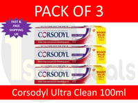 Corsodyl Ultra Clean Daily Fluoride Toothpaste Gum Prevention 100ml (x 3 Boxes)