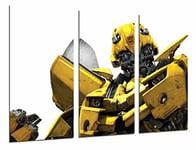 Tableau Moderne Photographique, Impression sur bois, Transformers Jaune, Autobots, Bourdon, Blanc, 97 x 62 cm, ref. 26913