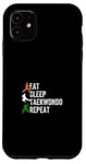 Coque pour iPhone 11 Eat Sleep Taekwondo Repeat - Arts martiaux de taekwondo