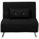 Canapé Type Chauffeuse en Tissu Noir Convertible en Lit Confortable et Fonctionnel pour Salon Scandinave Moderne Beliani