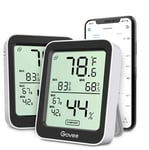 Thermomètre Hygromètre Intérieur 2 Pièces, Petit Moniteur Mini Numérique à Haute Précision Capteur Humidité Température, LCD Bluetooth Stockage Données Maison Chambre Frigo Cave Garage Serre