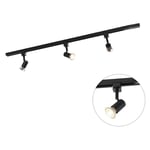 Jeany sl - Système de rail spot luminaire plafond, plafonnier compatible pour led - 3 lumière - l 1000 mm - Noir - Moderne - éclairage intérieur