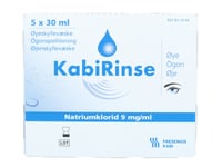 KabiRinse natriumklorid 9 mg/ml øyeskyllevæske 5x30 ml