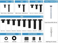 TV Bracket Screws Bolts For Wall Mount Spares Fixing Kit M4 M6 M5 M8 120 pcs Set