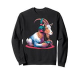 Goat Stuffed Animal Goat Costume Kids Headphones Video Game Sweatshirt