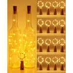 Start - 16 pièces] led Bouteille Guirlande, Guirlande Lumineuse Bouteille 2m 20 led Étanche Flexible Bouchon Fil en Cuivre Lumineux Lampes Décoration