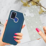 Case for Samsung Galaxy A21s Glitter Case Adjustable Silicone Semi-rigid blue