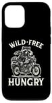 Coque pour iPhone 13 Wild Free Hungry Racoon Moto Rider Biker Raton laveur