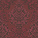 Papier peint baroque Profhome 368983-GU papier peint intissé légèrement texturé au style baroque scintillant rouge argent noir 5,33 m2