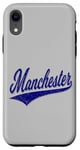 Coque pour iPhone XR Manchester City England Varsity SCRIPT Maillot de sport classique
