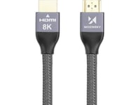 Wozinsky Hdmi 2.1-Kabel 8K 60 Hz 48 Gbps/4K 120 Hz/2K 144 Hz 2 M Silver (Whdmi-20)