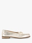 Carvela Snap Leather Slip On Loafers, Gold