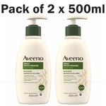 Aveeno Daily Moisturising Lotion Body Wash Sensitive Skin Care - Pack of 2x500ml