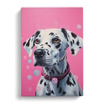 Dalmation Bubble Gum Painting Canvas Print for Living Room Bedroom Home Office Décor, Wall Art Picture Ready to Hang, 30x20 Inch (76x50 cm)