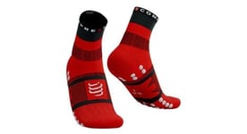 Chaussettes compressport fast hiking socks noir rouge blanc