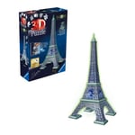 Ravensburger-Puzzle 3D Tour Eiffel phosphorescente 50 ans-Dès 10 ans-216p numérotées à assembler sans colle-Accessoires inclus-11591