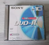 Sony DVD-R 120 Min 4.7 GB 1x /16x (10 Pack) AccuCORE  New & Sealed 