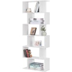 Bibliothèque étagère de Rangement avec 6 Compartiments Woltu Bibliothèque armoire en mdf 60x23, 5x160cm, Blanc