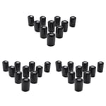 Tlily - 30 Pièces Caoutchouc Embouts Couvercle de Capuchon Boulon Tube Rond en pvc id 16 mm Protecteurs Filetage Vis Noir