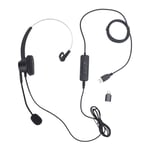 Telephone Headset Black Speaker Volume Adjustment Monaural Headset For Mobile