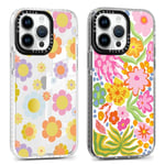 Coalbooliy 2 Pièces Coque pour iPhone 12 Pro/iPhone 12 6,1", Silicone Transparente Étui avec Aesthetic Motif Fleur Dessin Ultra Fine Téléphone Housse Antichoc Case Filles Femmes Cover, 01