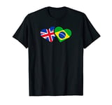 UK Brazil Flag T Shirt Heart British Brazilian Love Cute T-Shirt