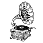 Gramophone engraving style vector