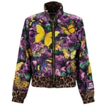 DOLCE & GABBANA x DJ KHALED Butterfly Leopard Satin Jacket Purple Yellow 11369